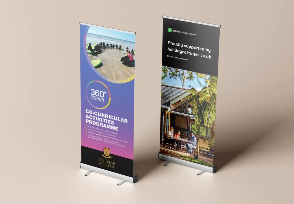 Two roller banners.