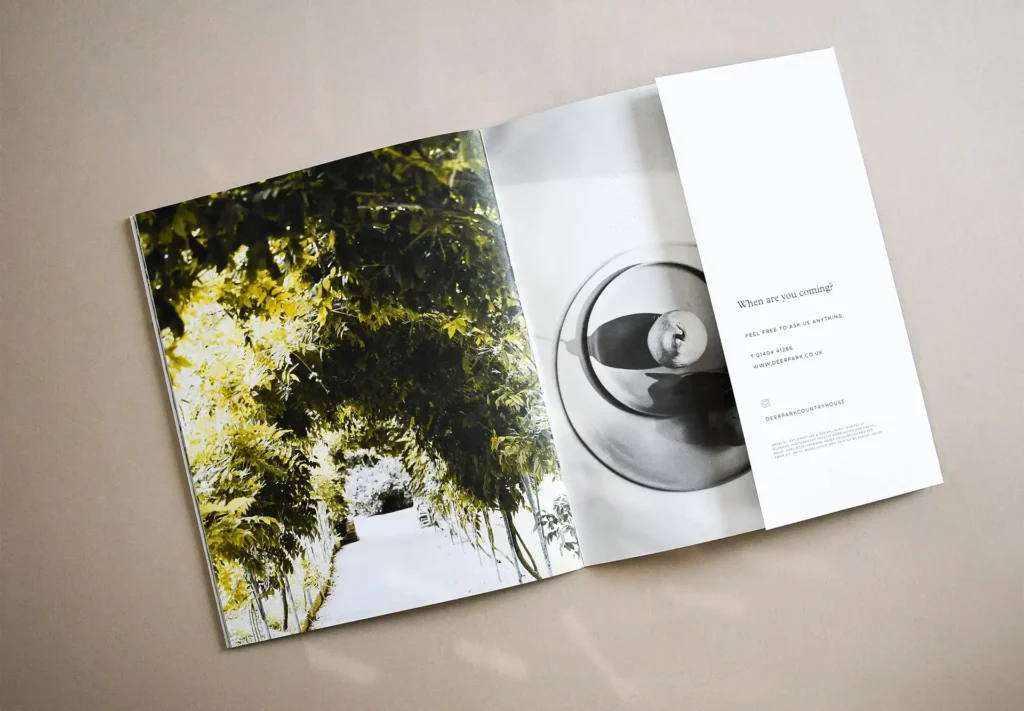 An inside spread of a hospitality booklet.