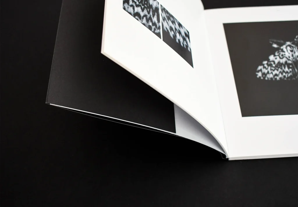 Internal pages of a high-quality printed book with a premium finish, ideal for professional publications or luxury editions.