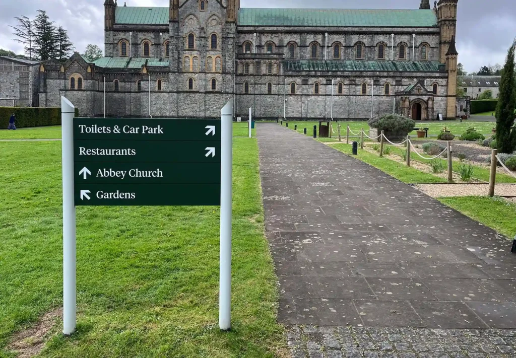 Signage produced and fitted for different Buckfast abbey.