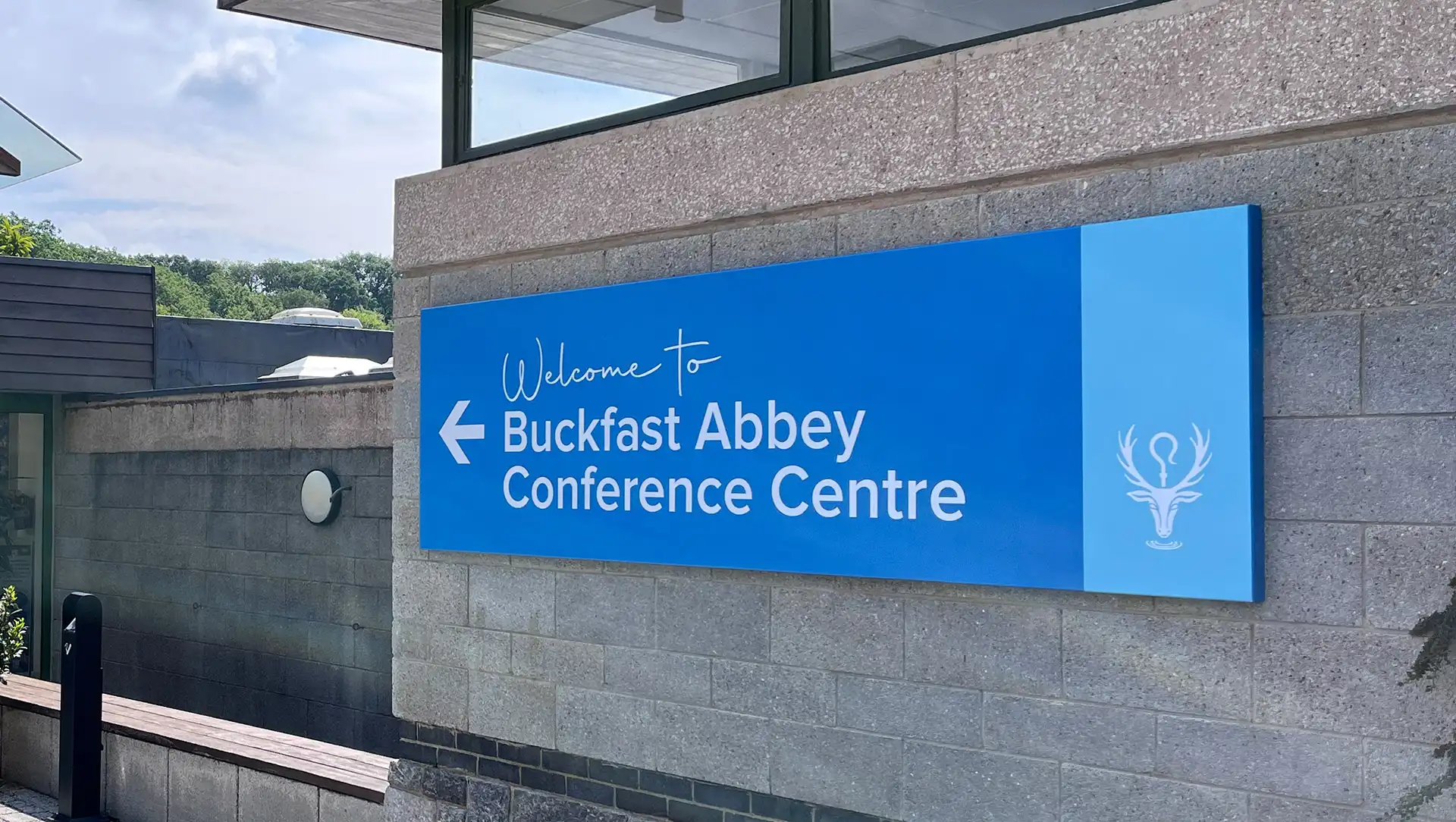 Custom signage created and installed at Buckfast Abbey.