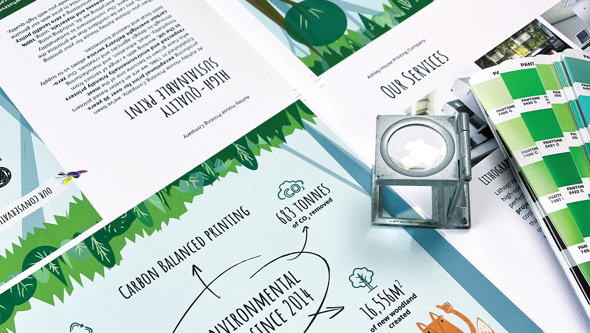 A printed brochure undergoing thorough inspection to ensure high print quality and accurate colour reproduction, guaranteeing a flawless final product.