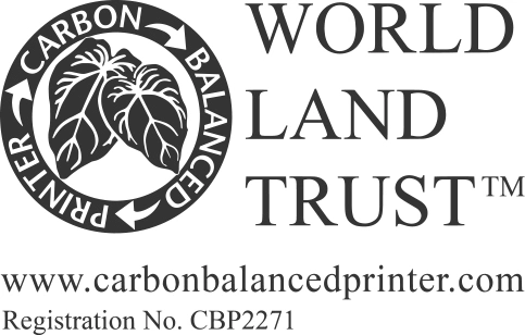 World land trust carbon balanced printer logo