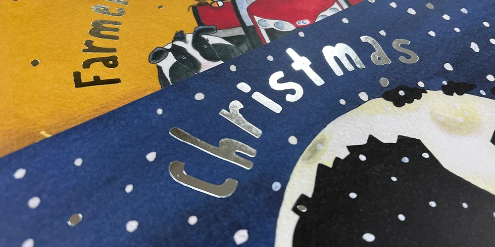 A Christmas themed children's book with the title printed in silver foil.